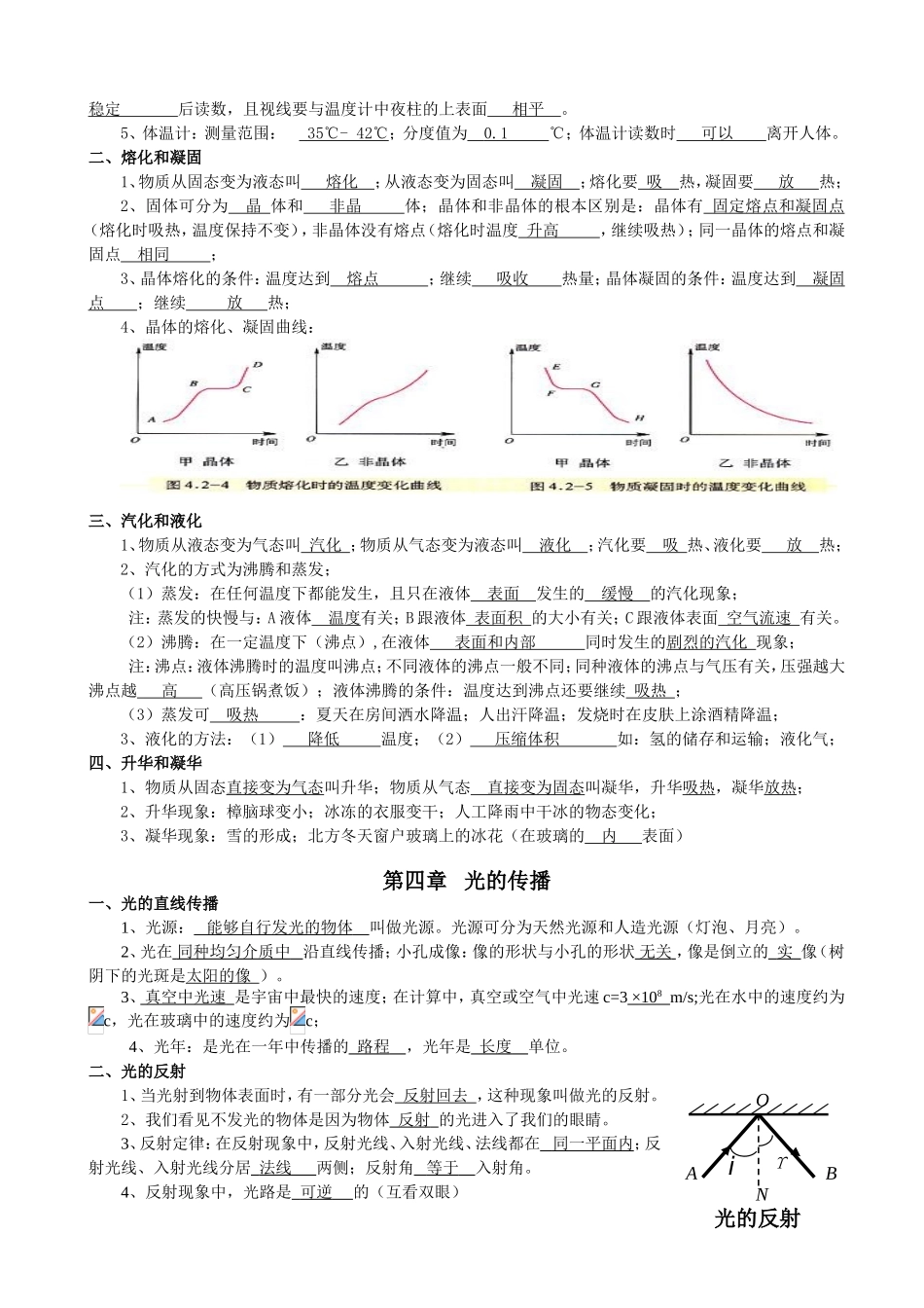 初中物理人教版知识点归纳八年级上册_第3页