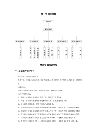 装饰公司组织结构和各岗位职责