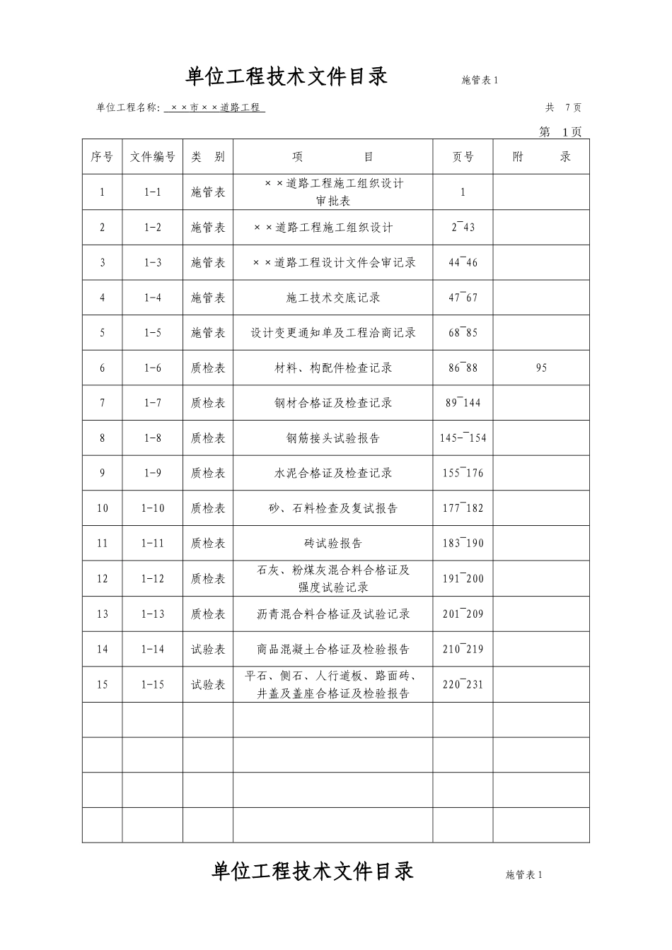单位工程技术文件目录_第1页