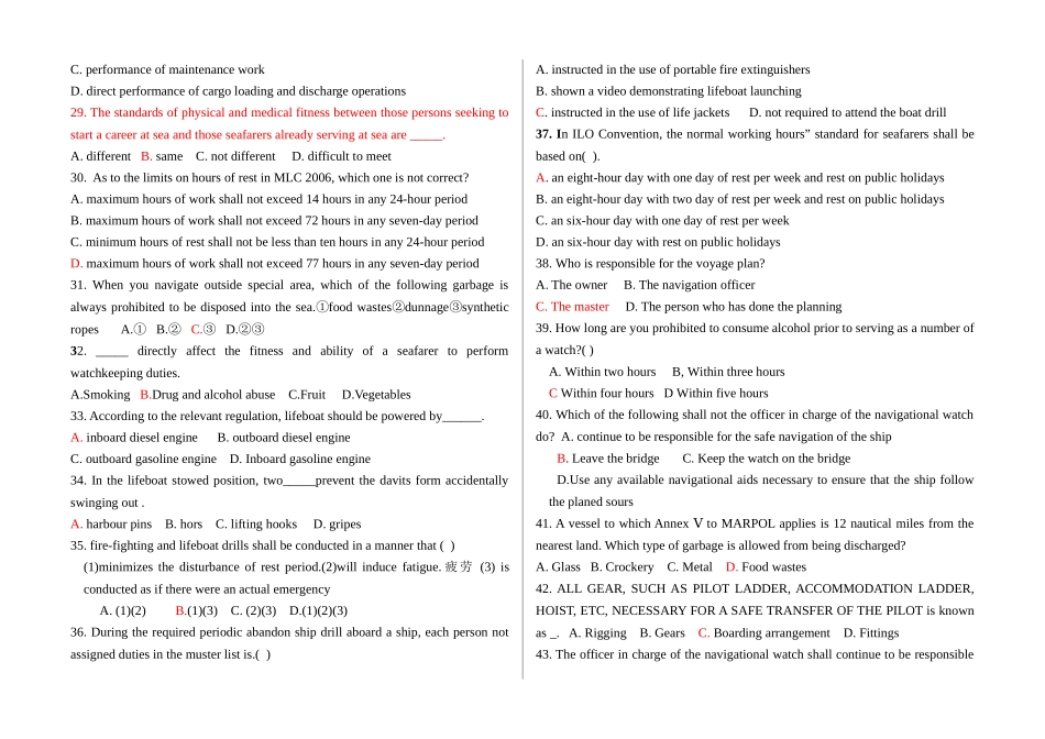 《 航海英语 》国际公约模拟题_第3页