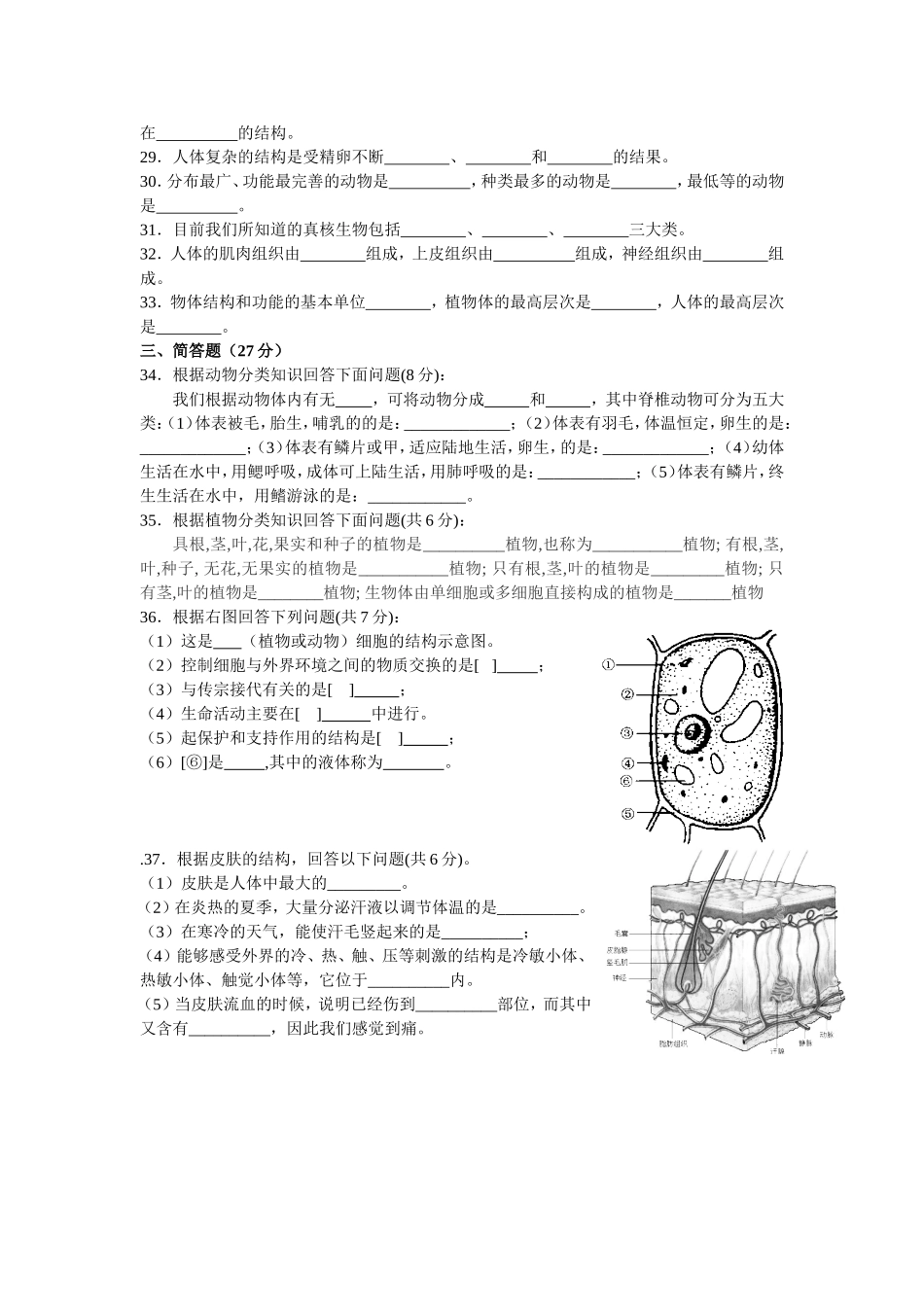 第二章《观察生物》测试题_第3页