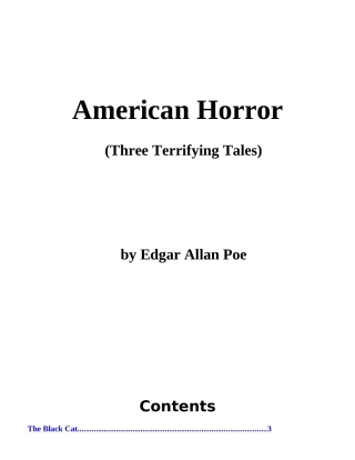 AmericanHorror三篇英语短片小说