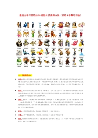 最适合学习英语的50部影片及获得方法（双语4字幕可切换）