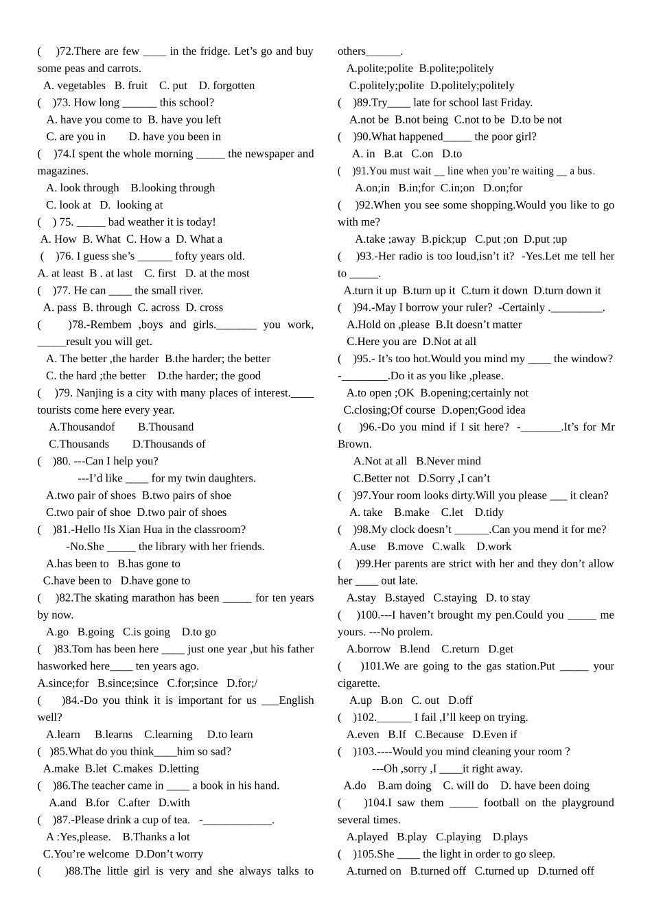 八年级下册英语单选练习_第3页