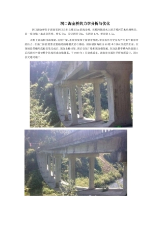 洞口淘金桥的力学分析与优化
