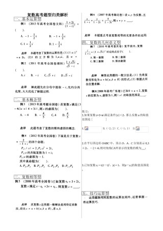 复数高考题型归类解析