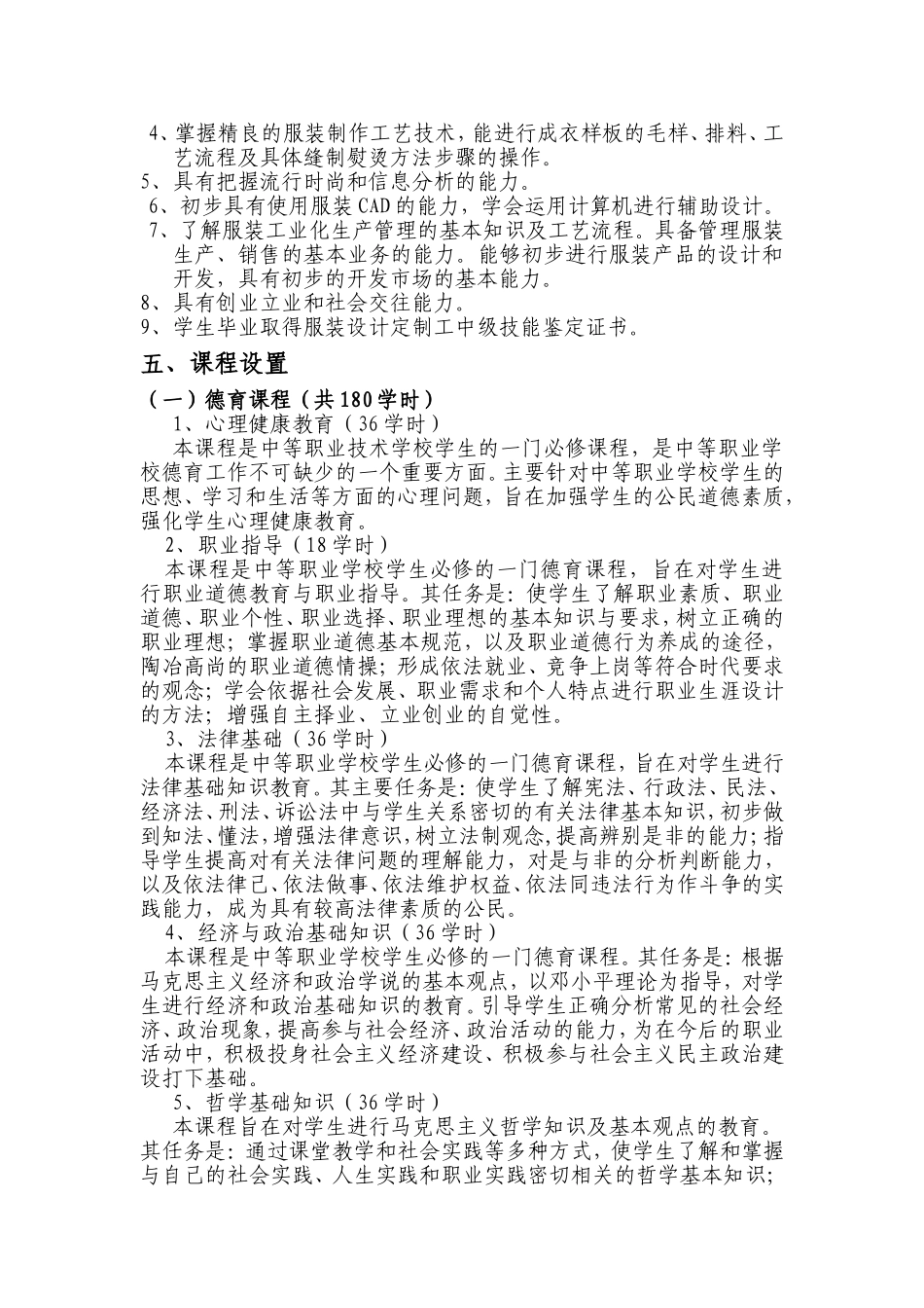 服装设计与工艺专业人才培养方案_第2页