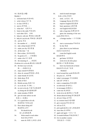 初二英语【上册 单词梳理汇总