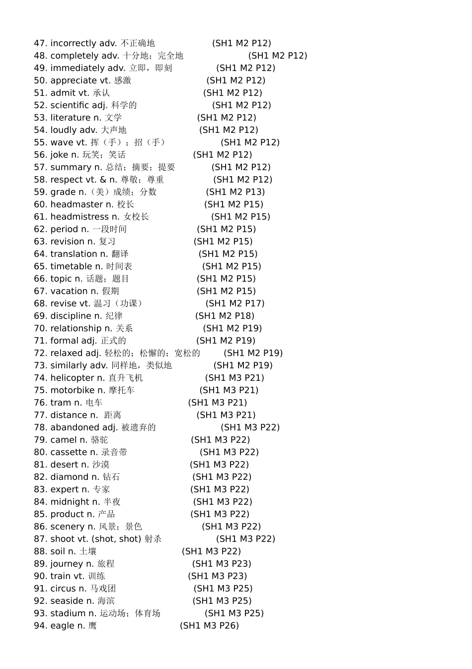 高中英语词汇表（第一册_第2页