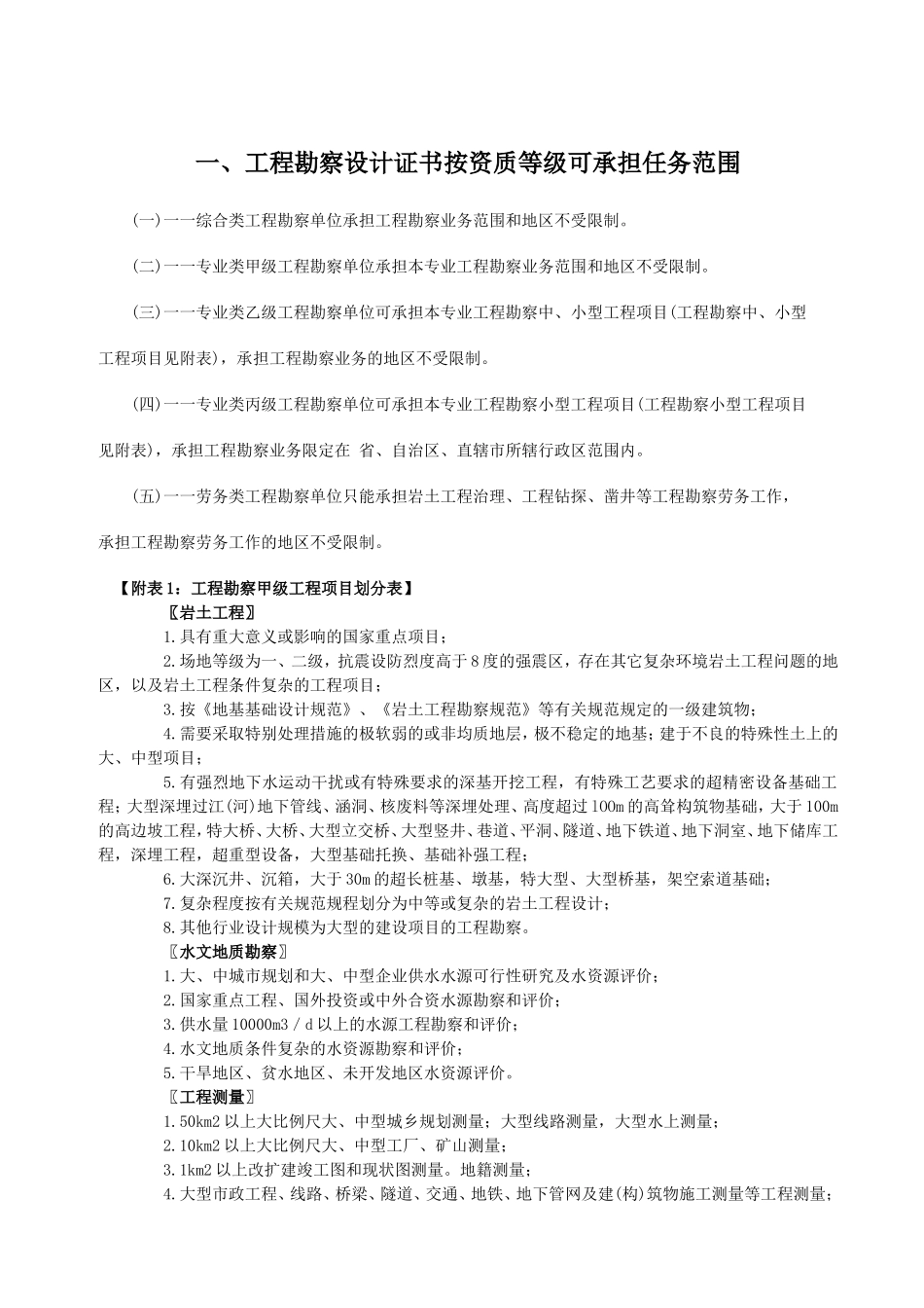 工程勘察、设计资质等级承担任务范围_第2页