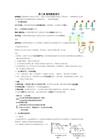第三章植物激素调节知识点梳理汇总