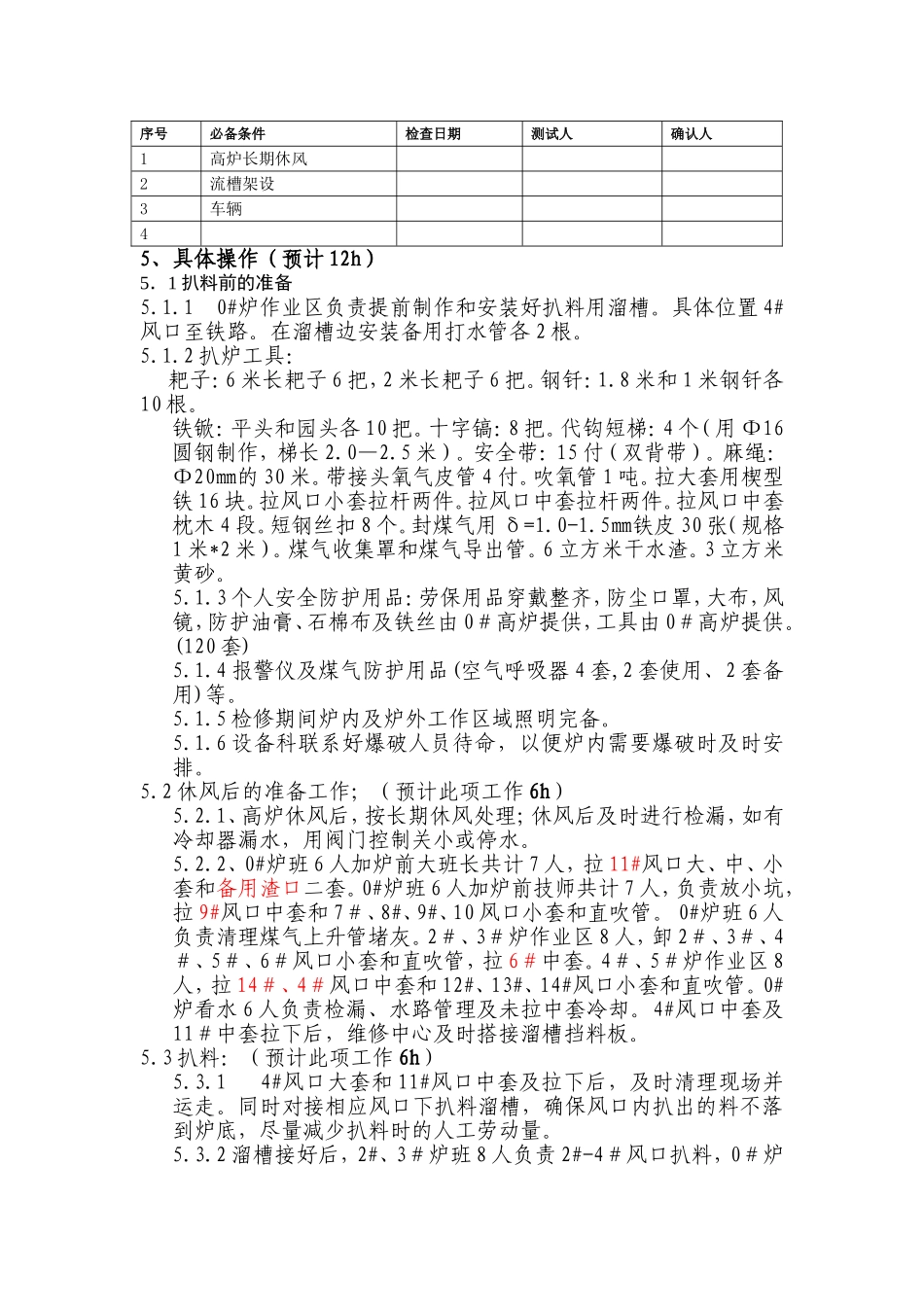高炉分厂0＃高炉中休扒炉缸方案_第3页