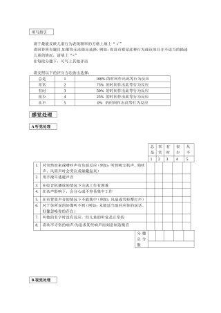 反映儿童行为表现频率调差问卷