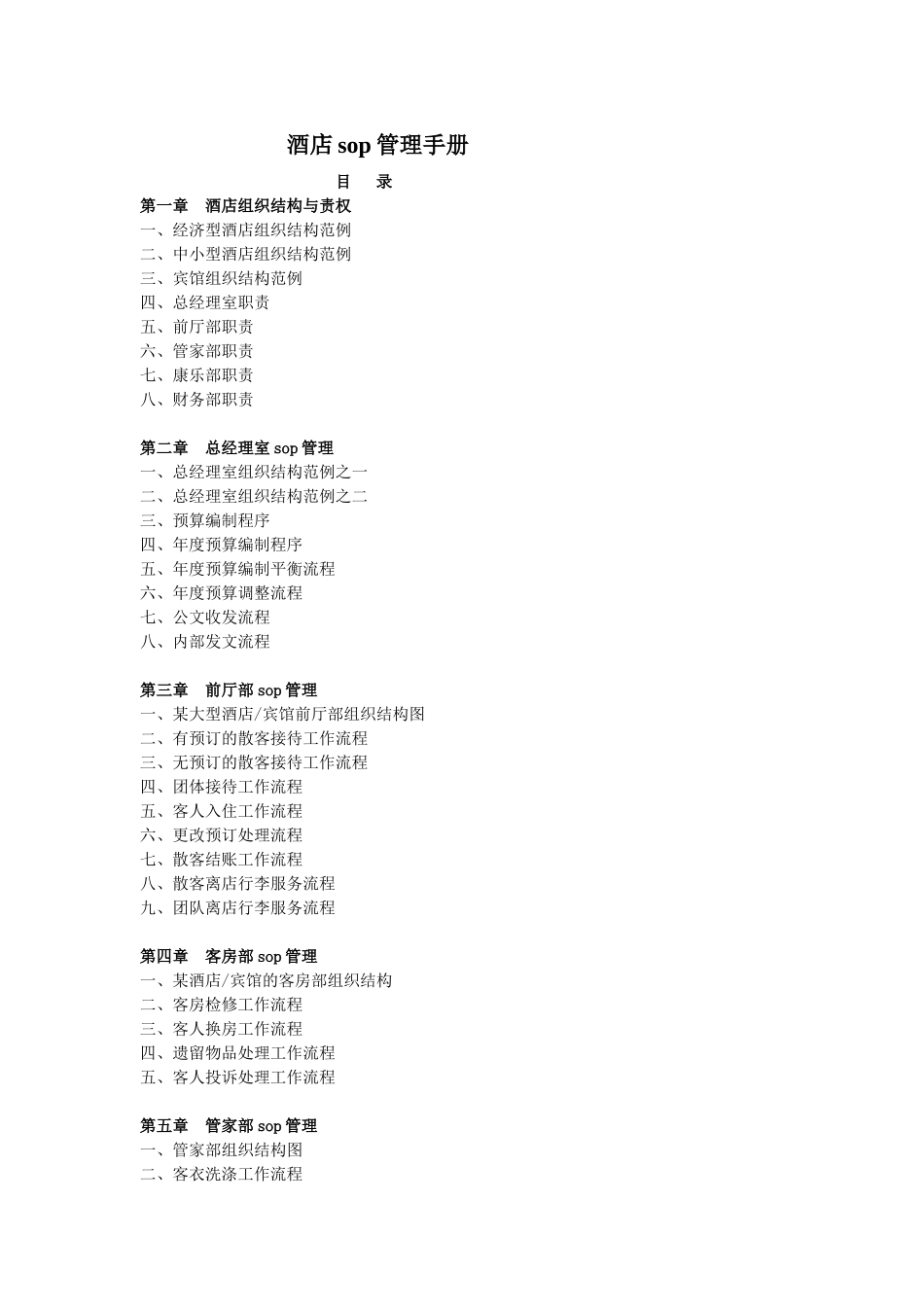 酒店sop管理手册_第1页