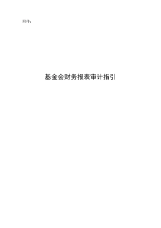 基金会财务报表审计指引