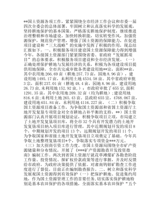 工作总结（国土资源）