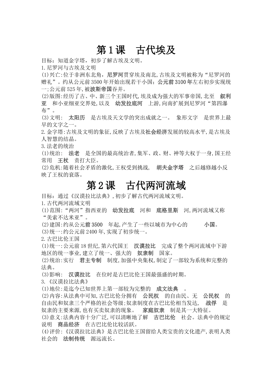 古代埃及 历史知识点梳理汇总_第1页