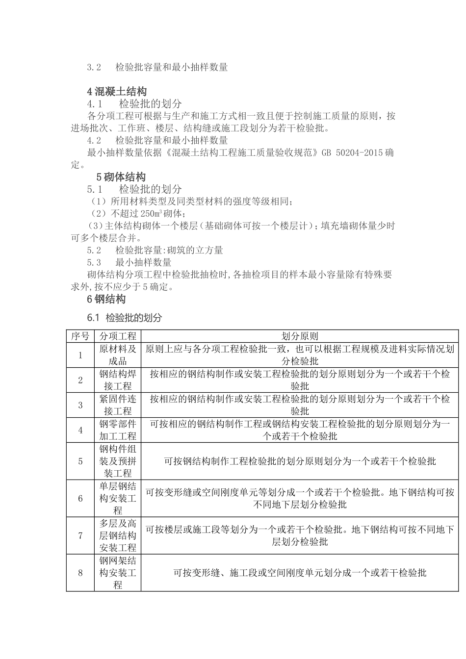 检验批的划分、容量和最小抽样数量总结_第3页
