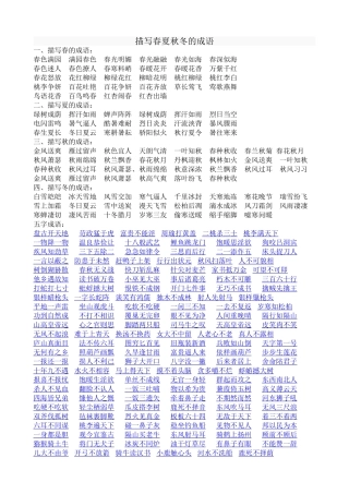 描写春夏秋冬的成语