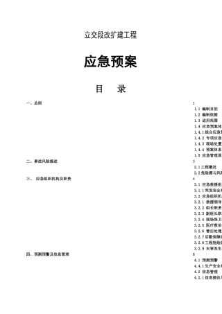立交段改扩建工程应急预案
