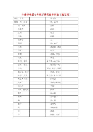 牛津译林版七年级下册英语单词表（默写用）[1]
