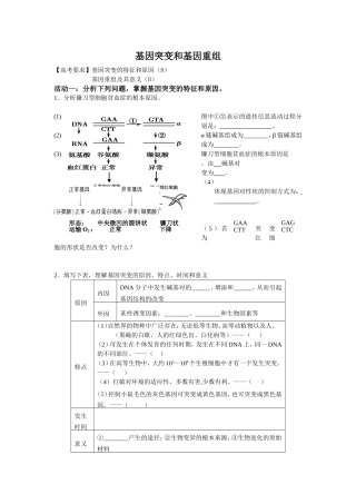 基因突变和基因重组 高考生物专题训练