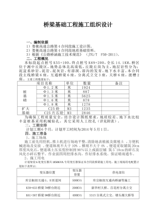 桥梁基础工程施工组织设计