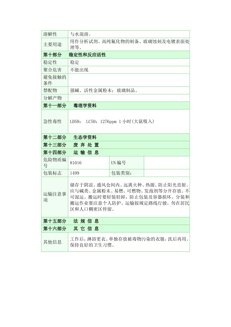 氢氟酸危险化学品知识点梳理汇总_第3页
