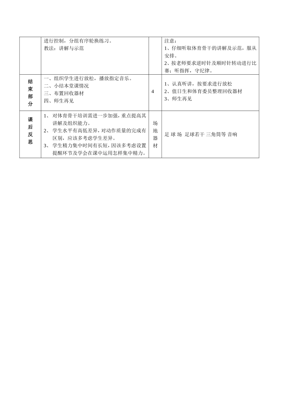 七年级足球体育课教案_第3页