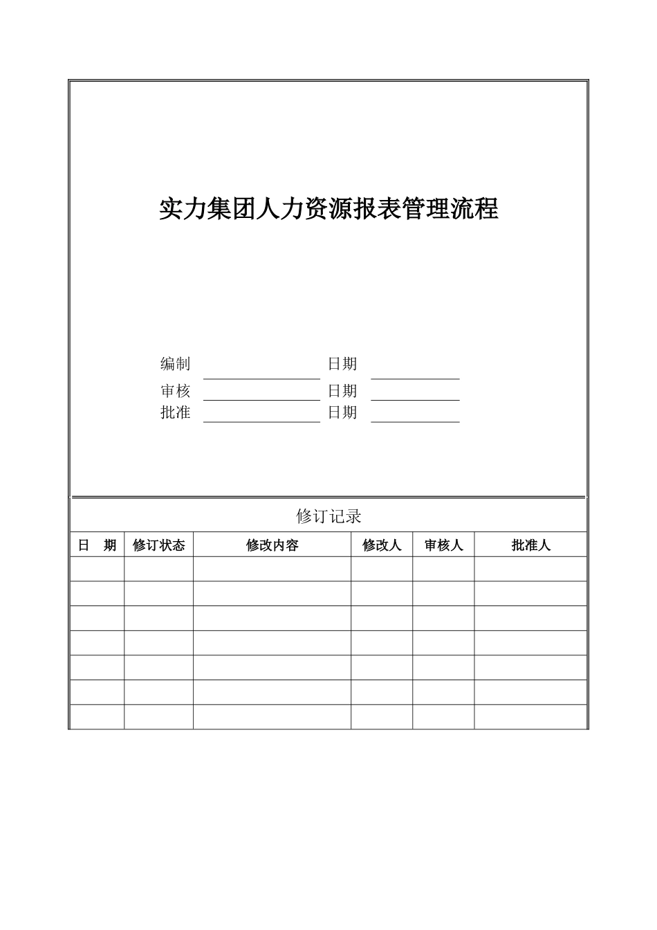 实力集团人力资源报表管理流程_第1页