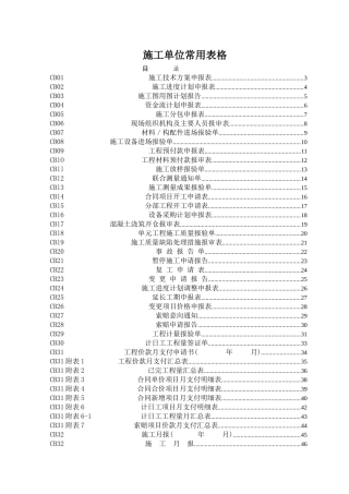 施工单位常用表格