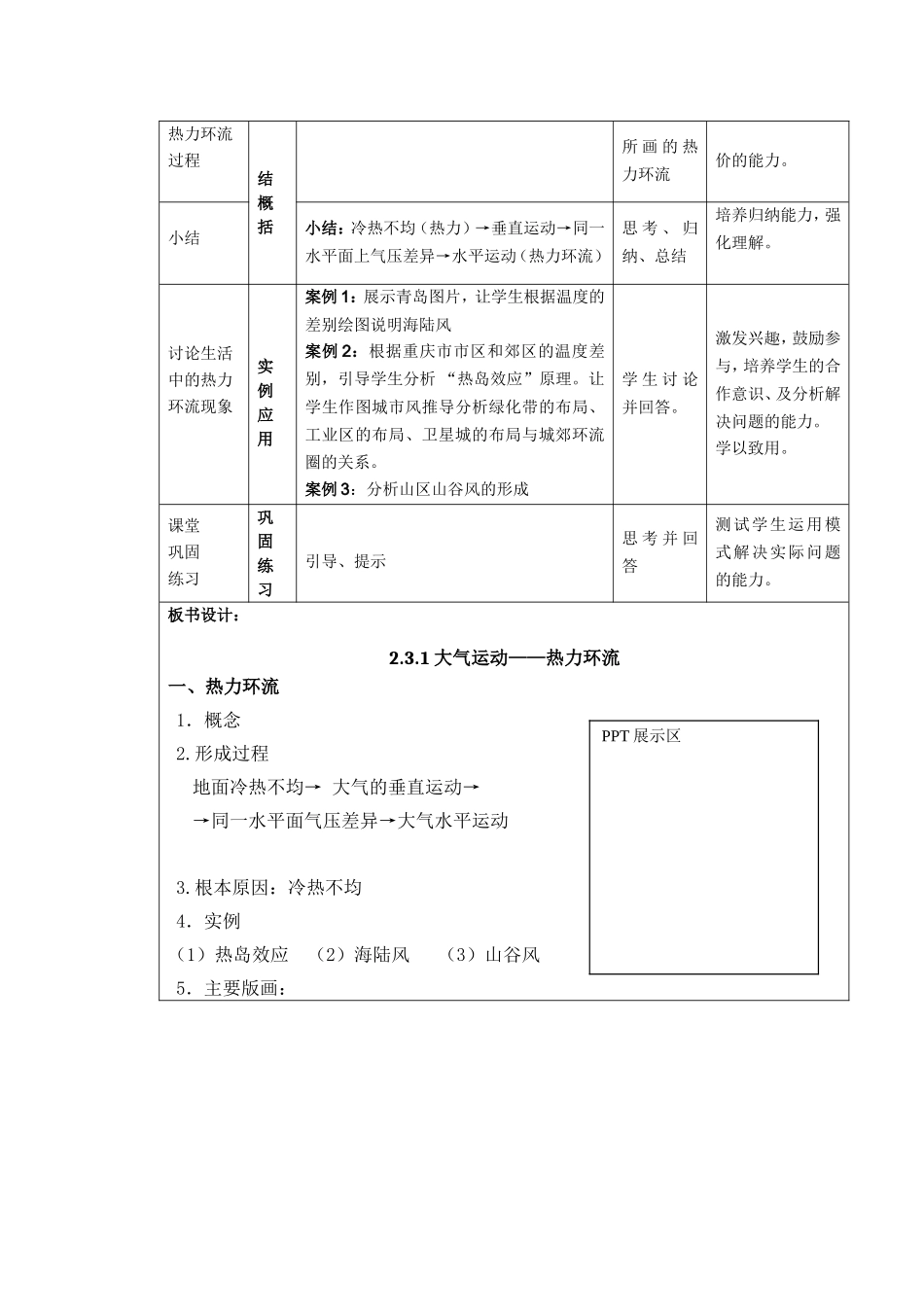 热力环流的形成原理 教学设计_第3页