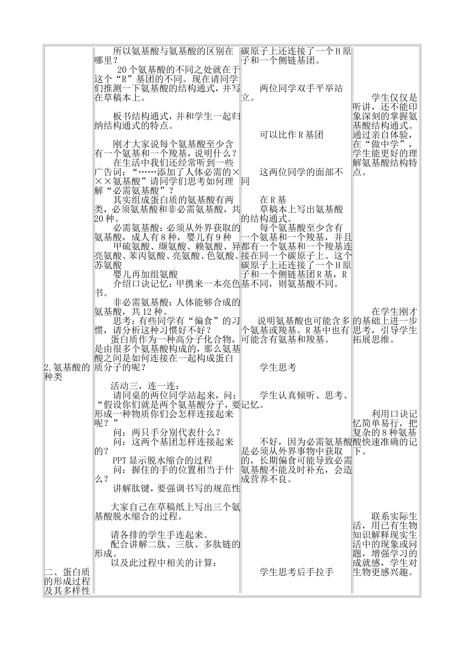 生命活动的主要承担者──蛋白质教学设计_第3页
