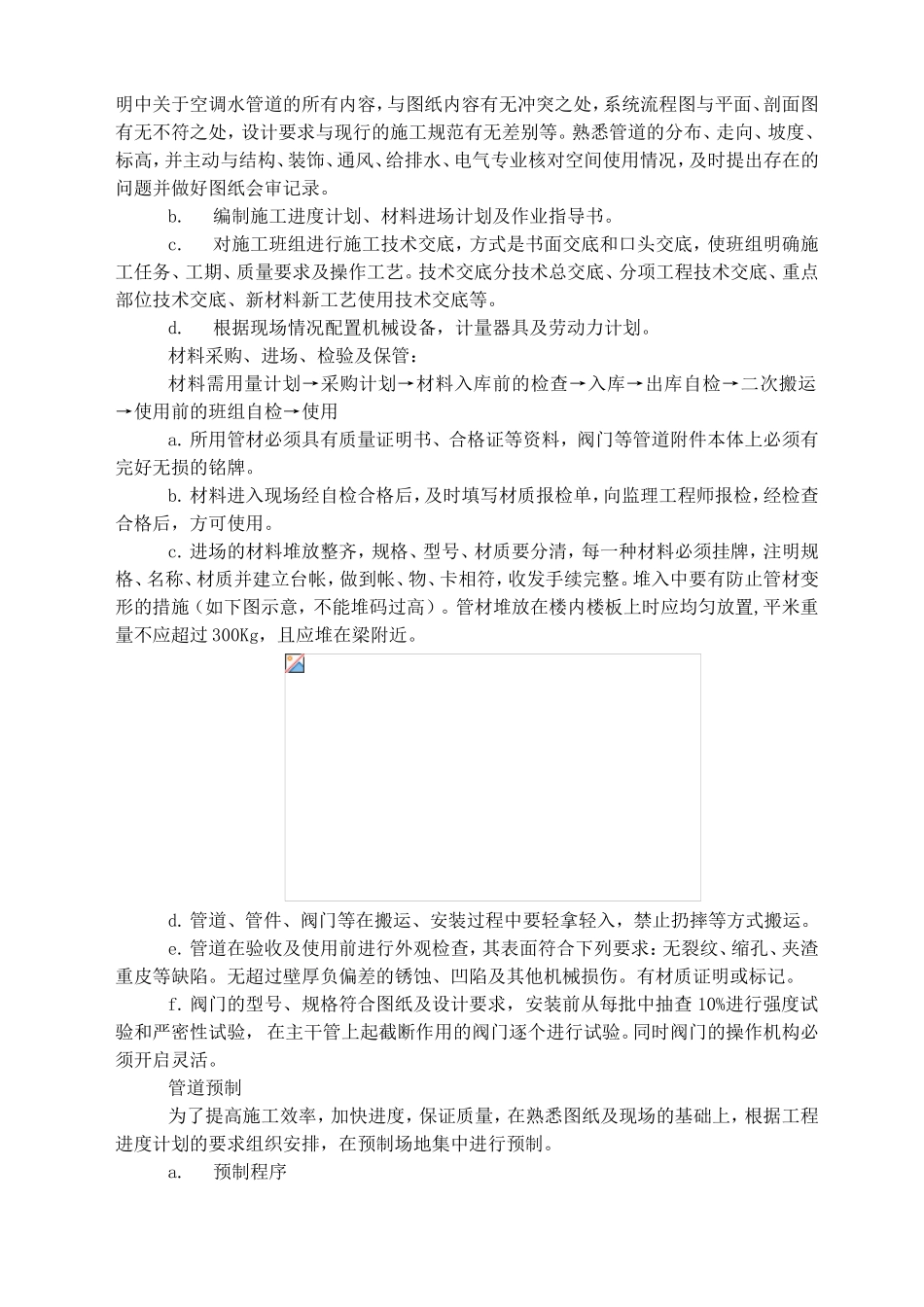 通风系统安装、空调水系统安装、设备安装、管道冲洗等各种施工方案_第3页