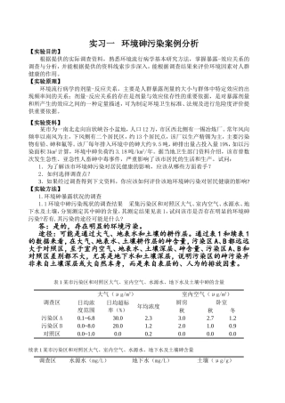 实习一环境砷污染案例分析