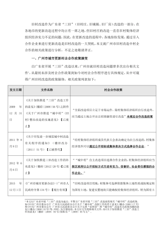 市城市更新村企合作操作指引
