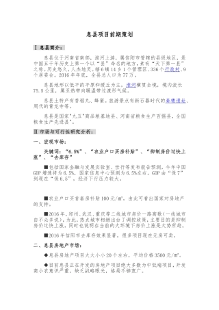 息县项目前期策划