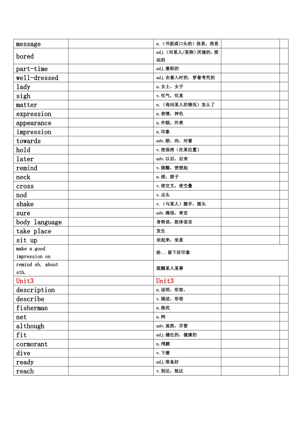 八年级下册英语词汇表_第2页