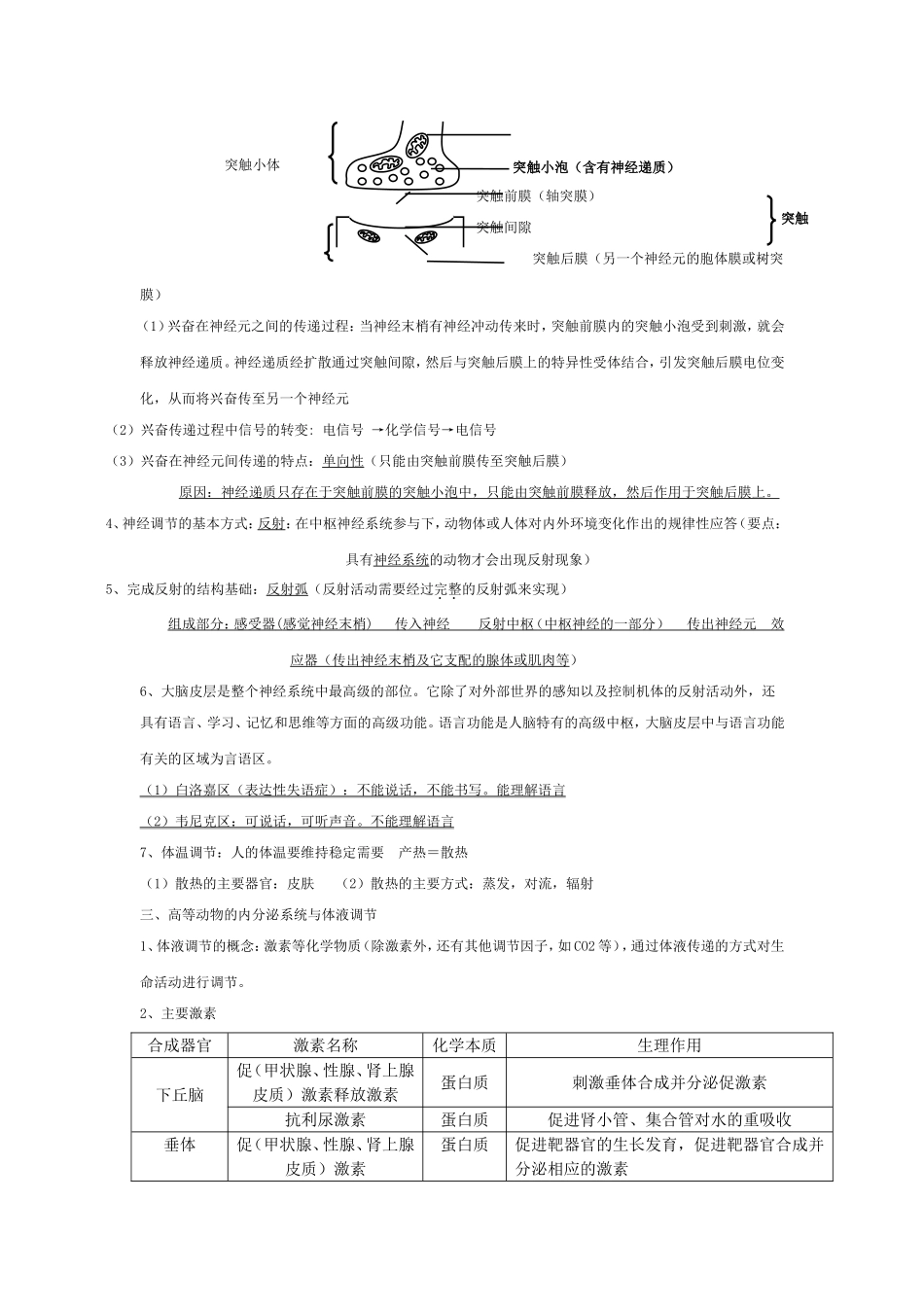 必修3稳态与环境 知识点梳理汇总_第3页