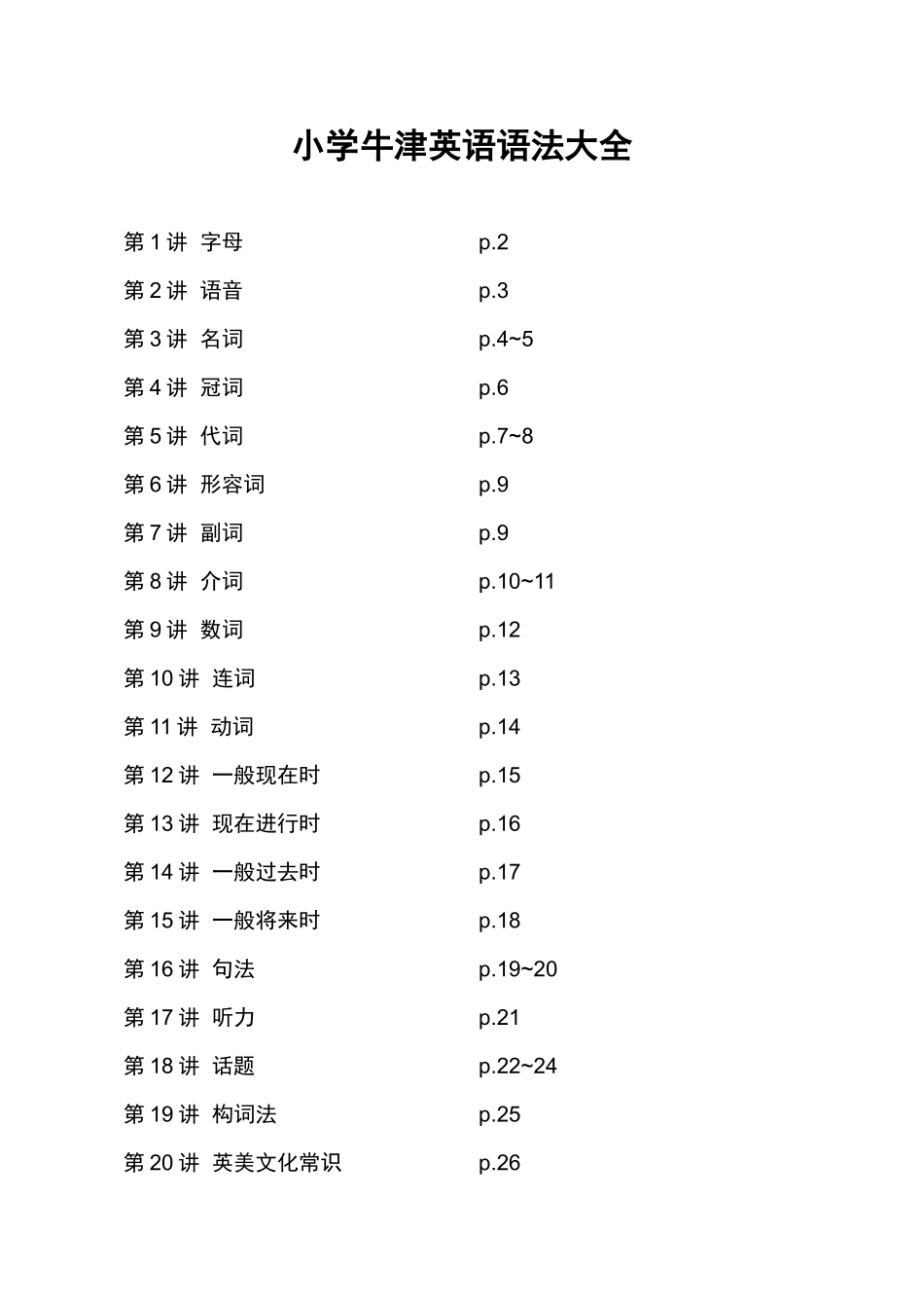 小学牛津英语语法大全_第1页