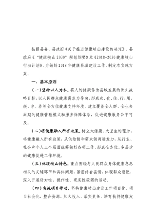 县健康县城建设年实施方案
