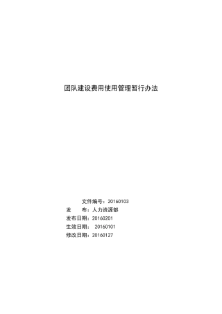 团队建设费用使用管理暂行办法