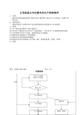 文具制造公司注塑车间生产控制程序