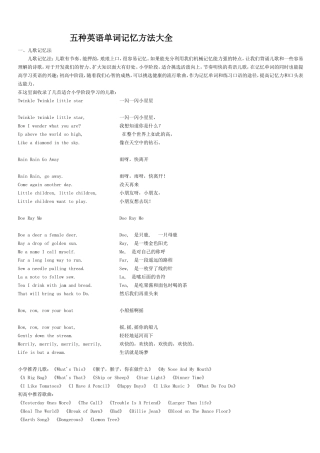 五种英语单词记忆方法大全