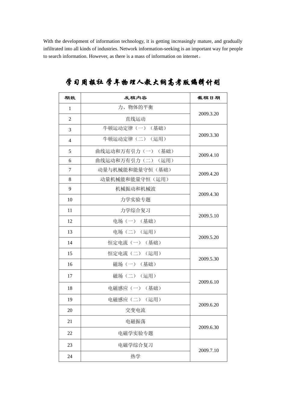 学习周报社学年物理人教大纲高考版编辑计划_第1页