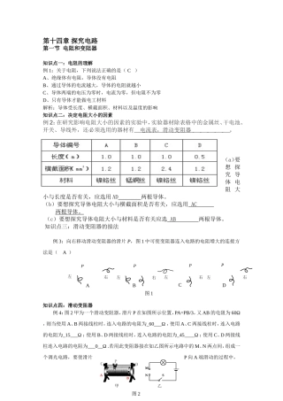 第十四章探究电路 专题测试练习题