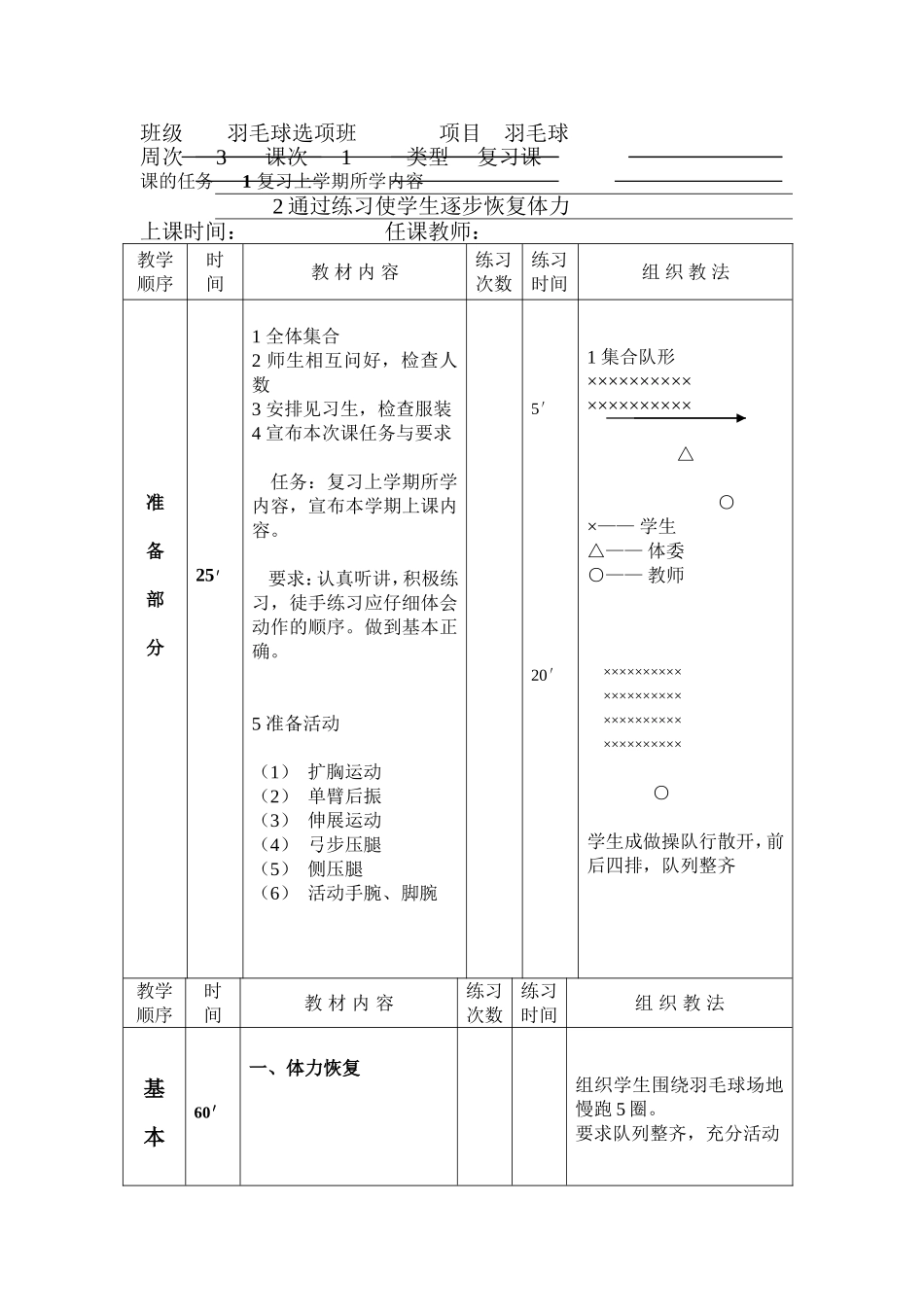 羽毛球选项班 体育课教案_第2页