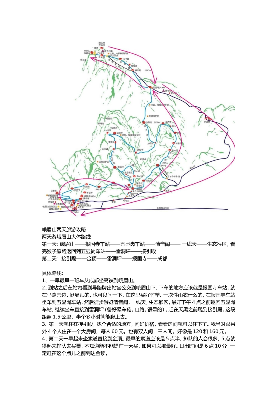 峨眉山两天旅游攻略_第1页