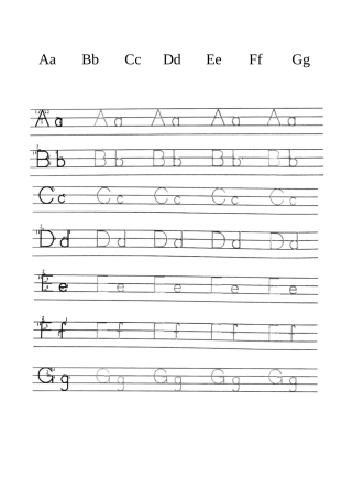 英语字母规范书写范本