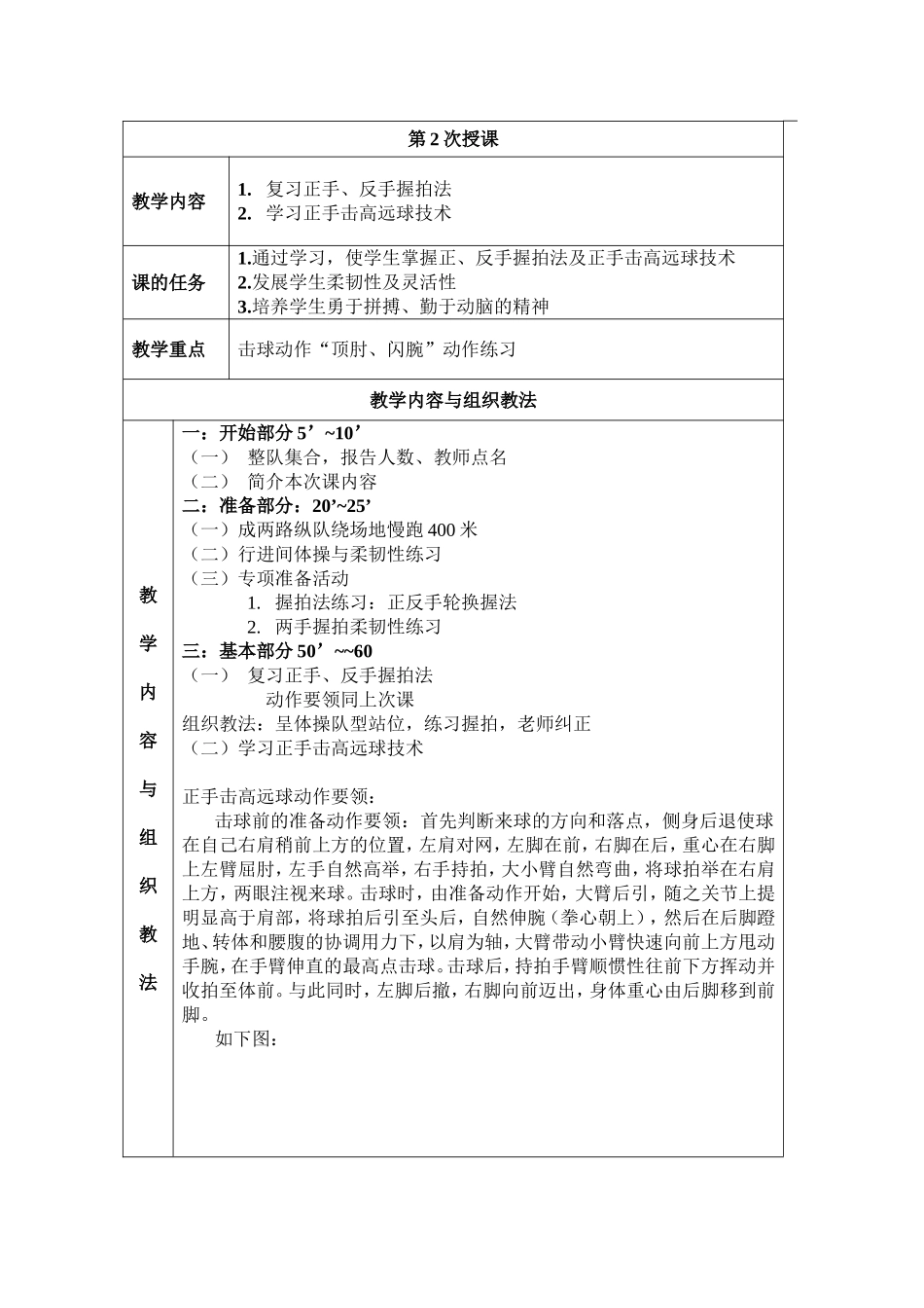 羽毛球正确的正反手握拍  教学设计_第3页